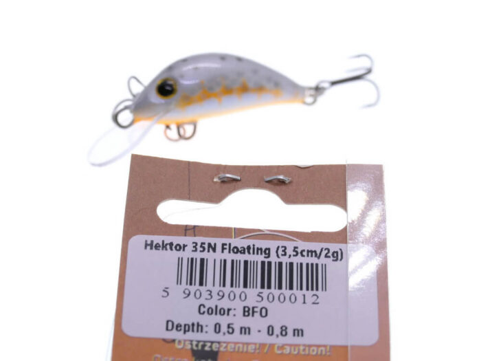 Gloog Hektor 35N, 3.5cm, 2gr (Floating), BFO (Black Fluo Orange) - imagine 4