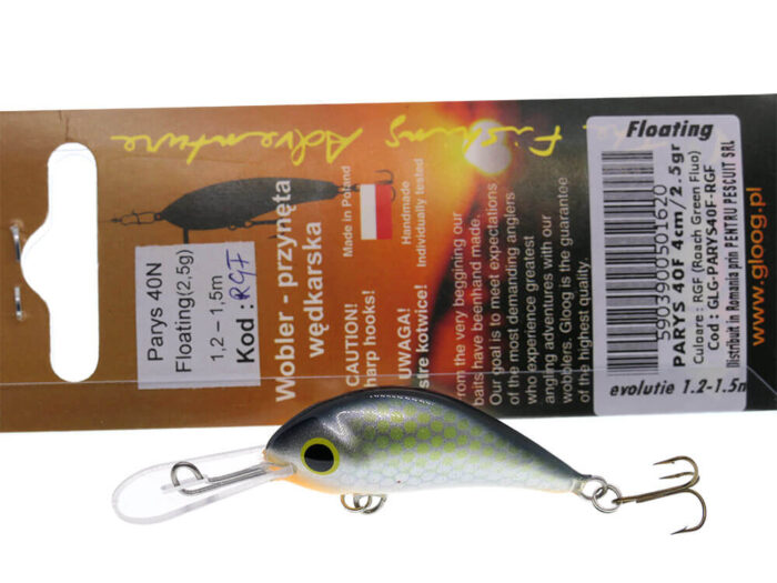 Gloog Parys 40N, 4cm, 2.5gr (Floating), RGF (Roach Green Fluo) - imagine 7