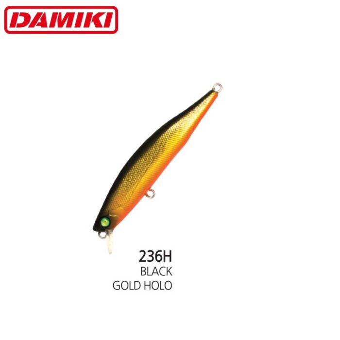 Damiki AXE SERPENT-75 7.5CM, 8gr (Suspending), 236H (Black Gold Holo) - imagine 2