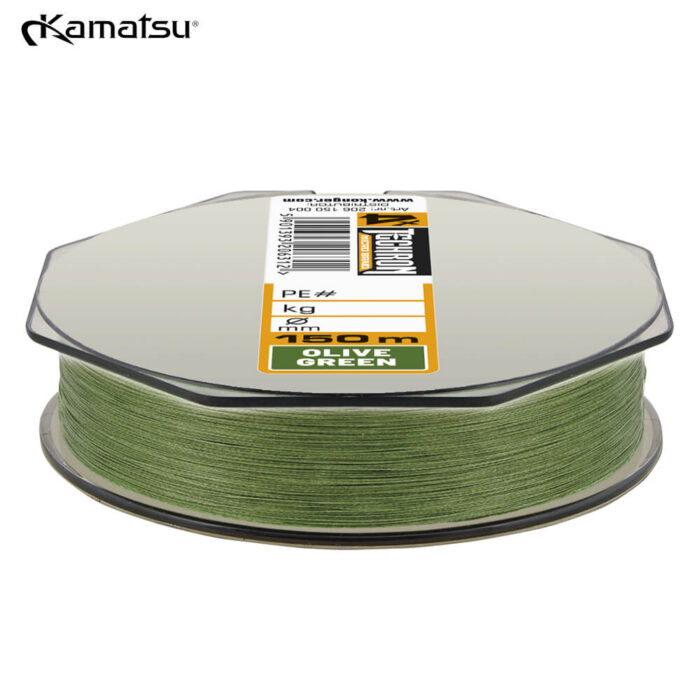 Kamatsu Fir Textil Techron Micro Braid X4 Olive Green 150m (0.04mm-0.10mm) - imagine 2