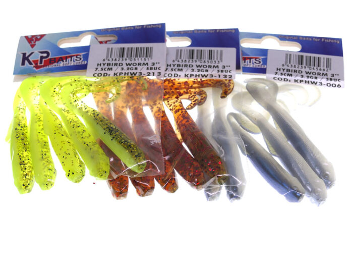 KP Baits Hybrid Worm 7.5CM (3 inch) 5buc/plic - imagine 2