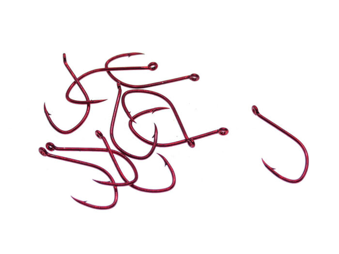 Kamatsu Carlig Shad Tail Drop Shot K-1060, marime 1, Red (10buc/plic) - imagine 2