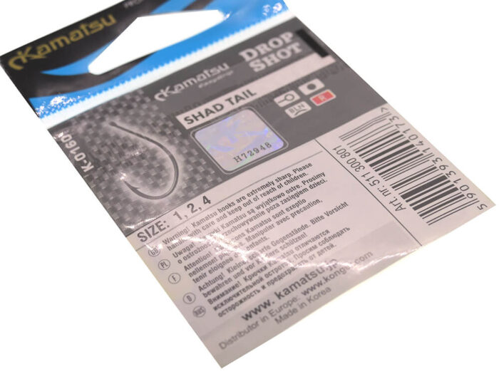 Kamatsu Carlig Shad Tail Drop Shot K-1060, marime 1, Red (10buc/plic) - imagine 7