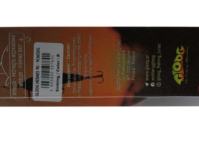 Gloog Hermes 90S 9cm, 20gr, Sinking, R (Roach) - imagine 5