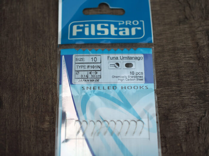 Filstar carlige legate cu monofilament 50cm 0.14mm, F101N model Funa Umitanago, Nickel, marimea 10 (10buc/plic) - imagine 5