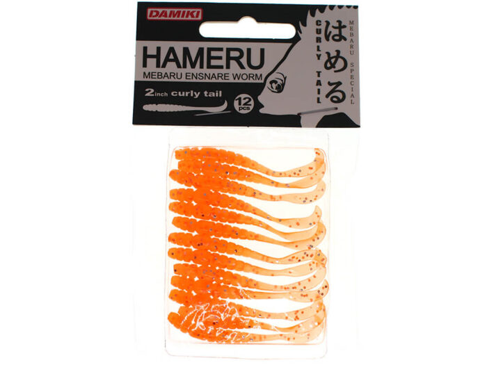 Damiki Hameru Curly Tail 5CM (2 inch), 212 (Orange Silver), 12buc/plic - imagine 2