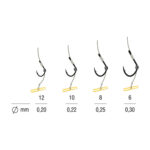 Kamatsu carlige Iseama legate cu fir monofilament 10cm pentru Method Feeder + Fast Stop, #10 (5buc/plic) - imagine 5