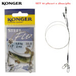 Konger set 20 strune rapitori (10 plicuri x 2buc) SteelFlex 1×7, 15cm, 5kg